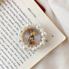 Pearl diamond ring - no. 6 mini bear - white