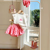 White-little pink bear + pink heart / 90cm
