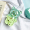 Gold foil bear - stitching - double green