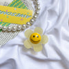 Solid color flower smiley face stand - light yellow