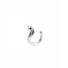 A white gold snake earring with black eyes / copper