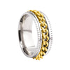 Silver ring + gold chain / number 5