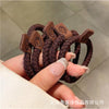 (dark coffee) high elastic woven fabric label hair ties