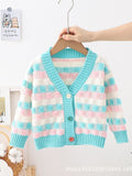 Girls spring small coat sweater baby girl baby knitted sweater cardigan going out clothes Korean version spring and autumn tide