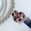 Transparent bracket-full of diamond love-red and white