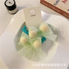 Green cute mesh bow hair tie