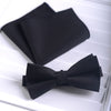 Black solid color (bow tie + pocket square)