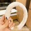 Small plush headband pure white