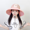 Letter c pink / 3-8 years old (hat circumference 50-54cm) + windproof rope