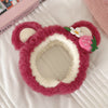 Rose red strawberry bear headband