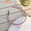 2# pink plaid headband