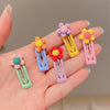 6#colorful flower~square clip