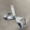 Leather flash diamond - silver asymmetrical knot