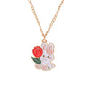 Cute rabbit with red flower