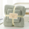 Auspicious grid bean green / bath towel 70*140cm+ towel 35*75cm