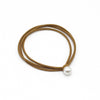 Ginger yellow pearl simple hair tie