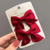 Bowknot hair clip-[wine red pair]