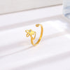 Rabbit diamond open gold ring / open ring