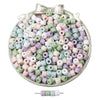 Light color mixed system designated mixed color (white + beige + light blue + light green + light purple + light pink, dark color randomly mixed) 100 pcs/pack / 6×5mm hole diameter about 2mm