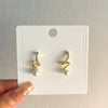 Spiral diamond stud earrings