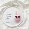 White bracket - bang bang glasses rabbit - pink
