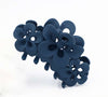 Three flower clips - blue